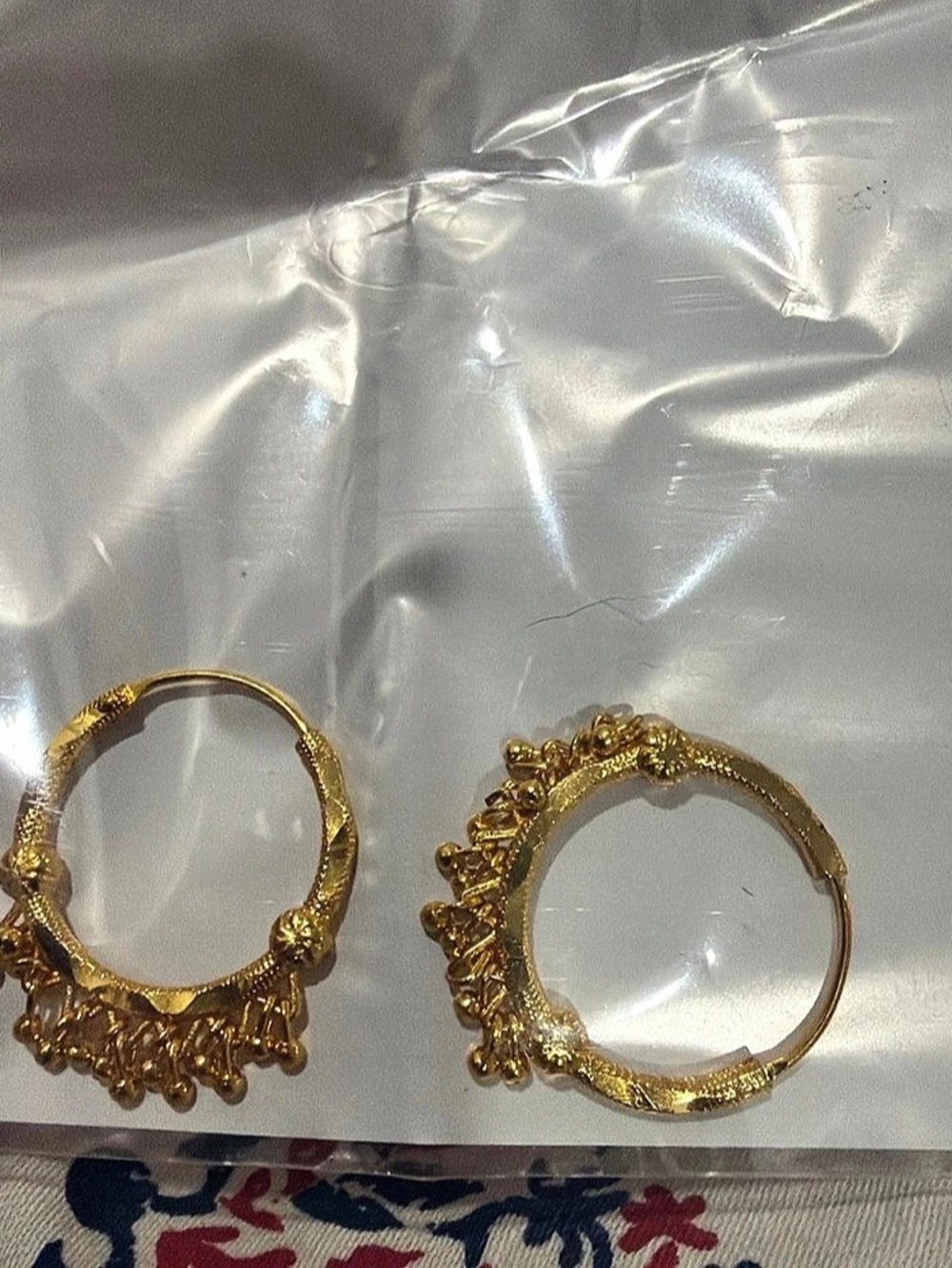 Gold-Tone Charm Hoop Earrings Like New